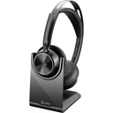 POLY POLY Auriculares Voyager Focus 2 USB-C-C con certificación Microsoft Teams + adaptador USB-C/A + base de carga