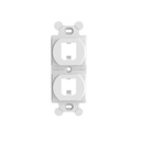 Panduit Marco de Módulo Dúplex, Para Placas Frontales Estándar NEMA 106, Acepta 2 Módulos Mini-Com, Color Blanco