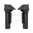 SFire Detector fotoelectrico con celda solar ; DE 2 RAYOS; alcance exterior 60 m / interior 120 m, 4 frecuencias / Para ambientes donde no hay electricidad