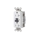 Hubbell Contacto GFCI 20 A 125 V / Resistente a Intemperie / A prueba de manipulaciones / Color Blanco (Nema 5-20R) / Grado Industrial.