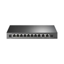 TPLINK Switch PoE+ No Administrable De Escritorio 10 Puertos / 8 puertos 10/100/1000 Mbps PoE af/at Inteligiente / Presupuesto 123 W / Modo Extendido hasta 250 metros