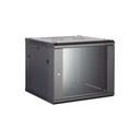 Hikvision Digital Technology Gabinete para Montaje en Pared/ Piso, con Puerta de Cristal Templado, Cuerpo Fijo, con 12 Unidades de Rack, de 19in, Fabricado en Acero