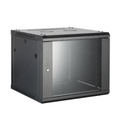 Hikvision Digital Technology Gabinete para Montaje en Pared/ Piso, con Puerta de Cristal Templado, Cuerpo Fijo, con 9 Unidades de Rack, de 19in, Fabricado en Acero