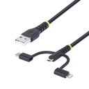 StarTech.com CABLE MULTICARGA RESISTENTE USB 1M LIGHTNING MICRO USB-C