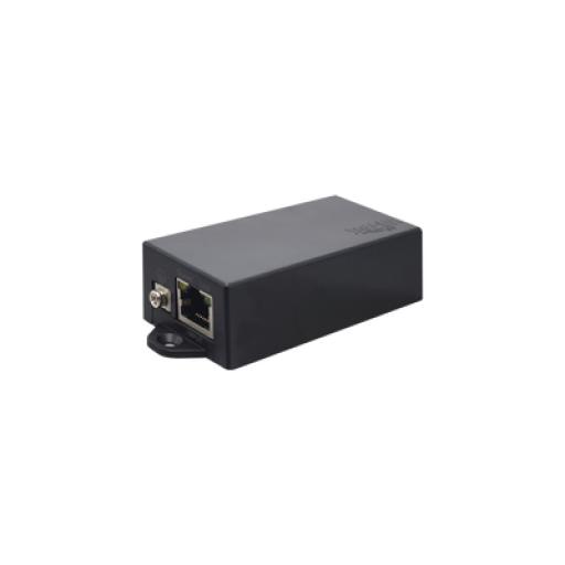 WI-TEK Inyector PoE 30W / PoE 802.3 af/at / 48V / Conexión plug and play / Alcance de hasta 100 metros / Aplicaciones CCTV