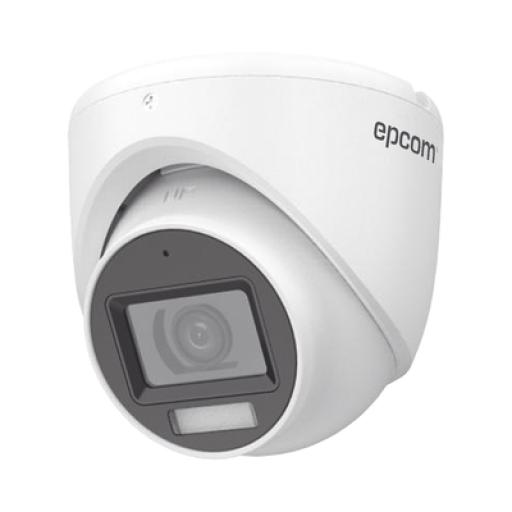 EPCOM PROFESSIONAL [Dual Light + ColorVu] Turret TURBOHD 3K (5 Megapixel) / Lente 2.8 mm / 30 mts IR + 20 mts Luz Blanca / Gran Angular 104.9° / Exterior IP67 / Micrófono Integrado / dWDR / 4 Tecnologías / Metal