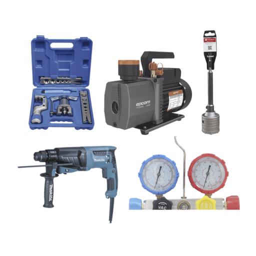 [EPCOM_KITPROMIN] Epcom Kit profesional / Mini split / Bomba de vacío 2RS-2R-R32 / Manómetro HBSBZ6 / Kit Abocardado CT809 / Rotomartillo HR2630J / Broca PSTC02003