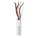 GENESIS Bobina de 152 Metros de Cable / Calibre 16 / 2 Pares / Color Blanco / Aplicaciones de Alarmas de Intrusión y Automatización