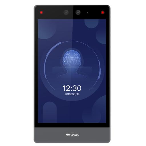 Hikvision Digital Technology Terminal Facial Min Moe 8" Touch con Lector de Huellas / Delgada y Estética / PoE / 100,000 rostros / Exterior IP65 / Función de Videoportero y Lectura de Códigos QR / Lectura de tarjetas