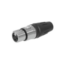 SEETRONIC Conector hembra XLR de 3 núcleos con carcasa de acero inoxidable y contactos chapados en oro