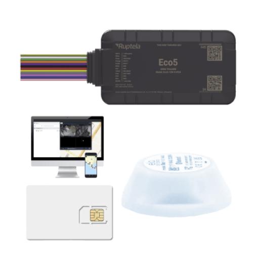 Ruptela Dispositivo de Rastreo Vehicular / Conectividad LTE Cat1 y LTE-M / BLE 5.0 / GNSS U-blox / Carcasa IP54 / Batería Interna de Respaldo / Detecta Interferencias