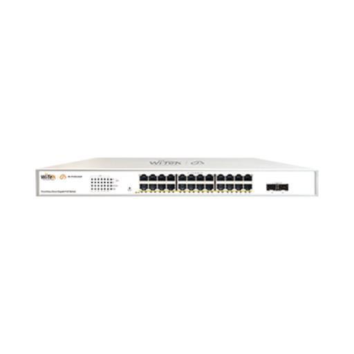WI-TEK Switch Administrable PoE  / 24 puertos PoE af/at Gigabit /  2 x SFP Gigabit / Administración Cloud Gratuita / Presupuesto 370 W