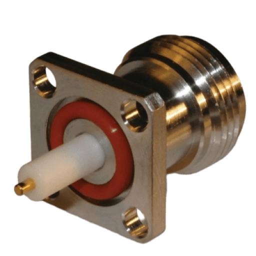 SYSCOM PARTS Conector N Hembra, montaje con 4 perforaciones a 18 mm