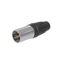 SEETRONIC CONECTOR MACHO XLR DE 3 NÚCLEOS CON CARCASA DE ACERO INOXIDABLE Y CONTACTOS CHAPADOS EN ORO