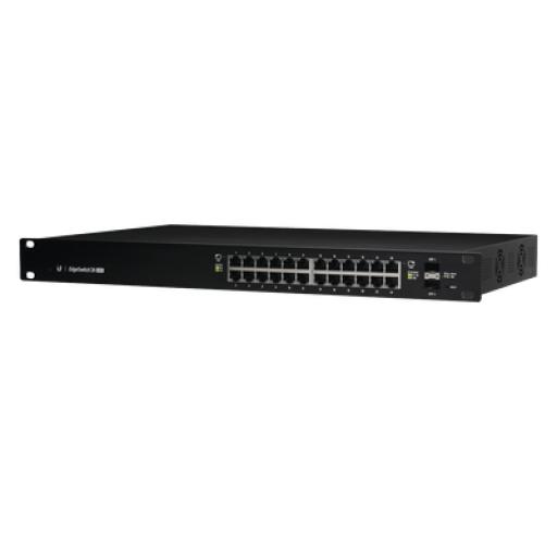 UBIQUITI INC. Switch EdgeMAX Administrable de 24 Puertos Gigabit con PoE+/PoE Pasivo 24V + 2 Puertos SFP, 500 W