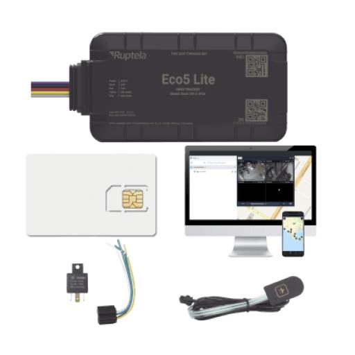 Ruptela Rastreador Vehicular y Monitoreo de Flota / BLE 5.0 y GNSS / LTE CAT1 y LTE-M con Respaldo 2G / GNSS U-blox / MiKado IP54 / -20 °C a +40 °C / Acelerómetro de 3 Ejes / Suministro 9-32 V / Batería Interna