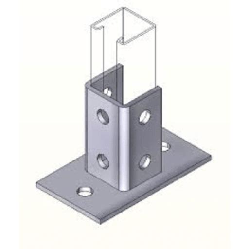 ANCLO Base Cuadrada con 4 Perforaciones para Perfil Sencillo.