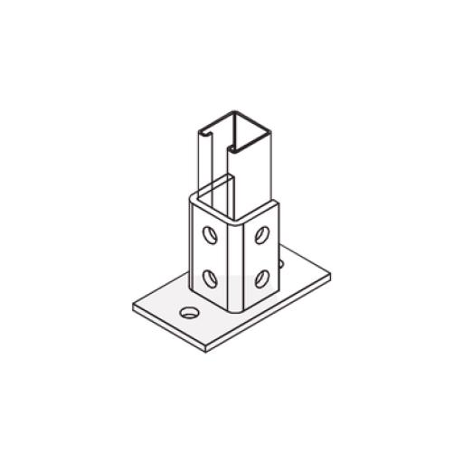 ANCLO Base Rectangular con 2 perforaciones para Perfil Sencillo.