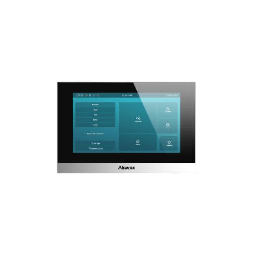 AKUVOX Monitor Color Negro Linux / Pantalla Touch de 7 Pulgadas / SIP / POE / WIFI / Compatible con Frentes de Calle Akuvox