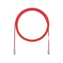 Panduit Cable de Parcheo TX6, UTP Cat6, Diámetro Reducido (28AWG), Color Rojo, 0.5 m