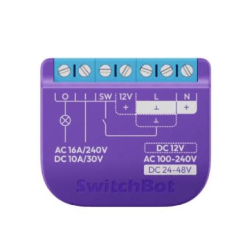 [SWITCHBOT_SWITCHBOTRELSW1] SWITCHBOT Switch Relevador Inteligente conectividad inalambrica Wifi y BLE / Salida Contacto Seco / Compatible con asistentes de voz / Dimensiones 42x36x16 mm