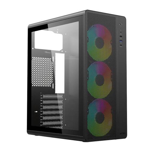 GABINETE ACTECK (AC-941709) ESSEN PRO XGM767, ATX, 1*USB 3.1, 1 USB 3.0, PANEL CRISTAL, NEGRO