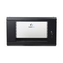 Linkedpro Gabinete de Pared de 6U con Puerta de Cristal Templado, 455 mm de Profundidad Total, Rack de 19'', Acero Reforzado Color Negro.