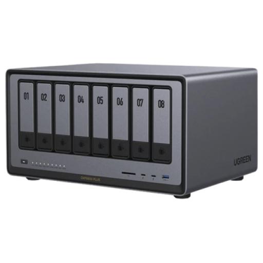 Ugreen NASync DXP8800 Plus | SO UGOS Pro |  Intel X86 12th Gen Intel® Core™ i5 | SSD 128 GB | 8-Bahias (SATA) | 8GB DDR5 (Exp. a 32GB) | 2* M.2 SSD | 4 Puertos Thunderbolt™4 | WiFi | 1*USB3.2 Gen2, 10Gb/s | HDMI 8k.