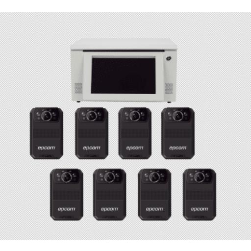 Epcom Kit de descarga simultanea para Bodycam | Estación de descarga XMRA8R3 | 8 X Bodycam  XMRR3