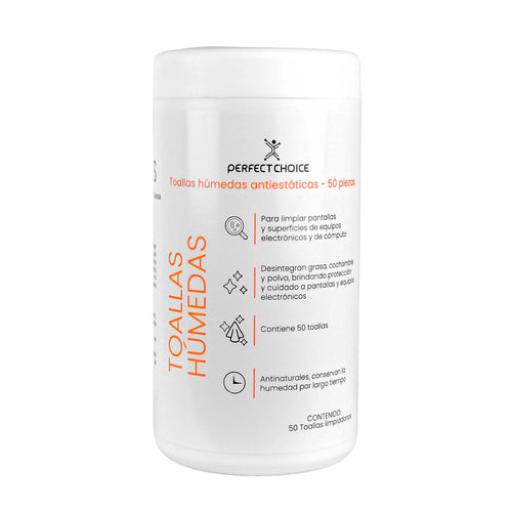[PERFECTCHOICE_PC-030379] Perfect Choice TOALLITAS LIMPIADORAS DE 14 X 2 PARA EQUIPOS ELECTRONICOS 50 PZAS