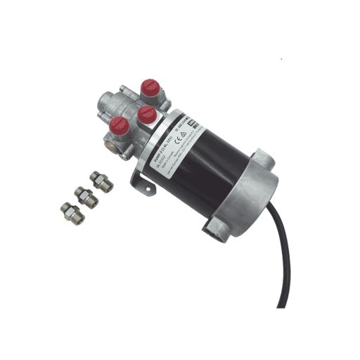 Simrad Bomba Hidráulica Reversible PUMP-3 / 12V DC / Flujo 1.6L (98 cu.in) por Minuto / Cilindro 160-550 cc (9.8 - 33.5 cu.in) / Conexiones ORB / Incluye 3 Adaptadores ORB-5 a 9/16 UNF / Compatible con SteadySteer