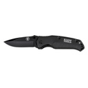 Klein Tools Navaja de Bolsillo con Punta Drop-Point (Punta Caída) Negra.