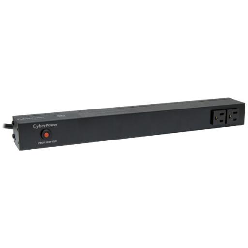 [CYBERPOWER_PDU15B2F12R] CyberPower PDU Básico Para Distribución de Energía, Con 12 Tomas NEMA 5-15R Traseras y 2 Tomas 5-15R Frontales, 1UR, 15 Amp, 120 Vca