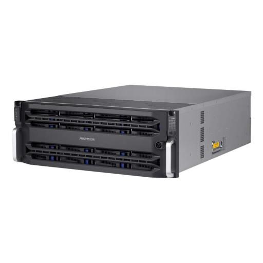 Hikvision Digital Technology Servidor de Almacenamiento en Red / Soporta 24 Discos Duros (No Incluye Discos) / RAID / iSCSI / Graba 512 canales IP / Doble Controlador