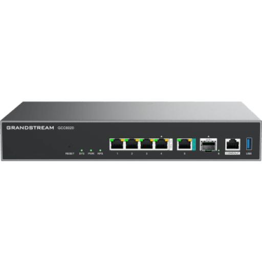 Grandstream Networks Dispositivo de Convergencia de Redes GCC6020 / Router VPN / Firewall de Próxima Generación / IP PBX / Switch de Red / 4 Puertos Gigabit Ethernet / 1 Puerto SFP+ 10 Gigabit / 1 Puerto 2.5 Gigabit / Administración en la Nube GDMS / Mont