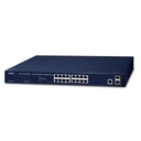 Planet Switch Administrable Capa 2 de 16 Puertos 10/100/1000T con 2 Puertos SFP 100/1000BASE-X 
