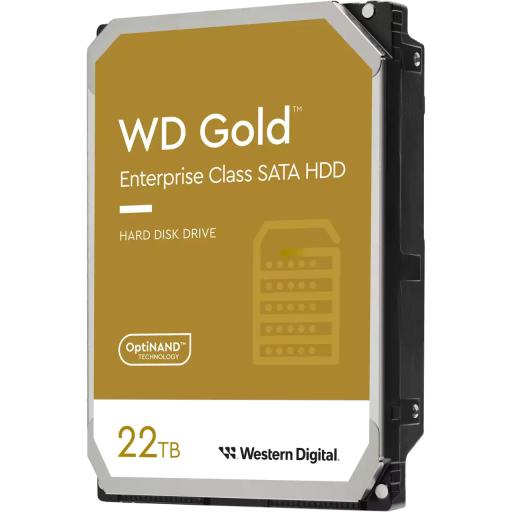 Western Digital Disco Duro Interno Western Digital Gold Enterprise 22TB 3.5" 7200RPM SATA lll 6Gbit/s Caché 256MB para Data Center