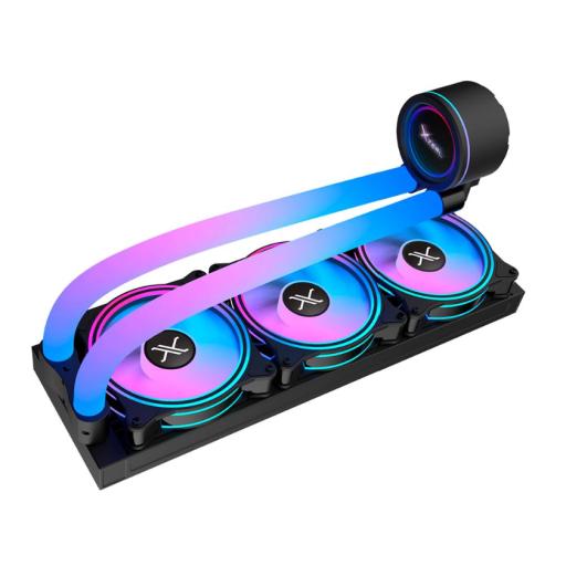 [XZEAL_XZCO414B] VENTILADOR P/CPU XZEAL (XZCO414B) ARGB, ENFRIAMIENTO LIQUIDO. 3 VENT, 360MM, NEGRO