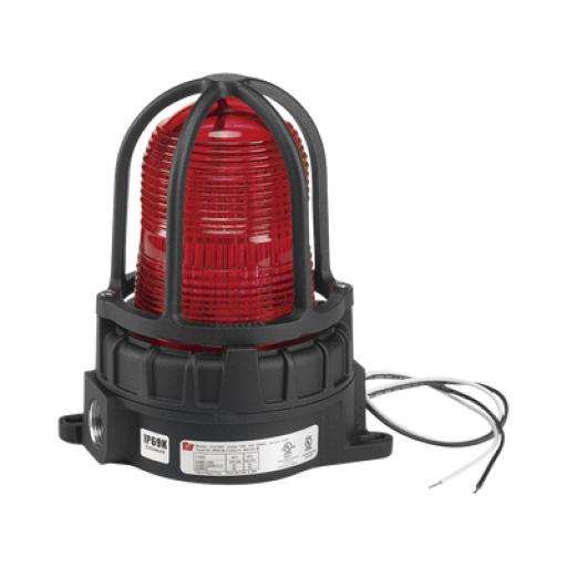 [FEDERALSIGNALINDUSTRIAL_191XLS-120240-R] FEDERAL SIGNAL INDUSTRIAL Luz de advertencia LED color Rojo para ubicaciones peligrosas, montaje para superficies, 120/240Vca, 