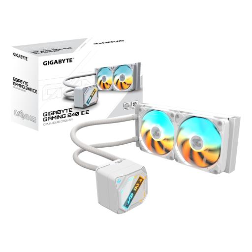 [GIGABYTE_GP-GIGABYTE GME 240I] VENTILADOR P/CPU GIGABYTE (GP-GIGABYTE GME 240I) ARGB,ENFRIAMIENTO LIQUIDO,2 FAN,240MM,BLANCO