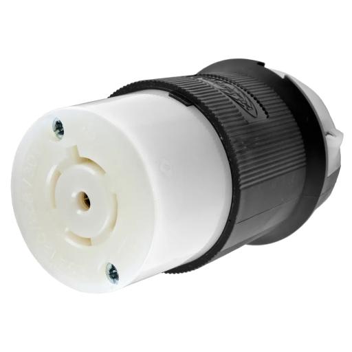 [HUBBELL_HUB-HBL-2513] Hubbell Conector Industrial con Bloqueo de Media Vuelta / 20 A 120/208 V CA / 4 Polos 5 Hilos / Color Blanco y Negro / Nema L21-20R/ Grado Industrial.