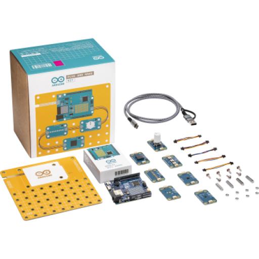 ARDUINO LLC Kit Arduino® Plug and Make / Arduino® UNO R4 WiFi / 7 Nodos Modulino® / Conexión I2C Qwiic / Compatible con Arduino® Cloud / Sin Soldadura