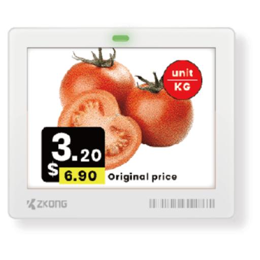 [ZKONG_ZKC42B] ZKONG Etiqueta Electrónica de Estante ESL 4.2 Pulgadas / Pantalla EPD Matriz de Puntos 400x300 píxeles / 4 Colores (Negro, Blanco, Rojo, Amarillo) / BLE 5.1 con Encriptación AES-128 / Batería 5 Años / NFC Opcional / Cloud Mana