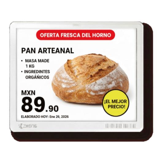 [ZKONG_ZKC58B] ZKONG Etiqueta Electrónica ESL 5.8" EPD Matriz de Puntos / Resolución 648x480 Pixels / 4 Colores (Negro Blanco Rojo Amarillo) / BLE 5.1 con Encriptación AES-128 / Batería 5 Años / NFC Opcional / Cloud Management / Certifi