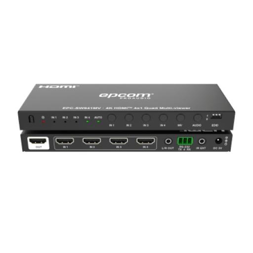 [EPCOM_EPC-SW941MV] Epcom Multivisor HDMI 4x1 | 4K@30Hz | Vista Cuádruple | Cambio Automático/Manual | Control IR 
