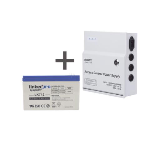 [EPCOM_ACPST1205/K] Epcom Kit / Fuente  regulada de 11 - 15 V @ 5A / Capacidad de respaldo / Modelo  ACPST1205 + Batería incluida LK712