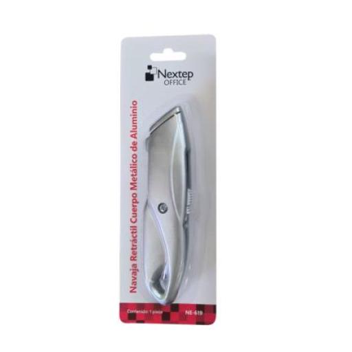 [NEXTEP_NE-619] Nextep Navaja Retractil Nextep Cuerpo Metalico de Aluminio C/3 Cuchillas de Repuesto