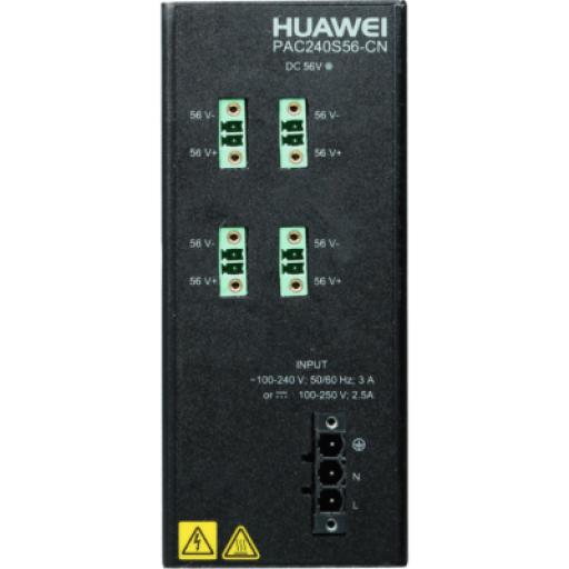 HUAWEI eKIT Fuente de alimentación para Riel DIN / Entrada 100-240 VCA / Salida 56 VCD / 240 W / Para Switch S210I-8P4SX