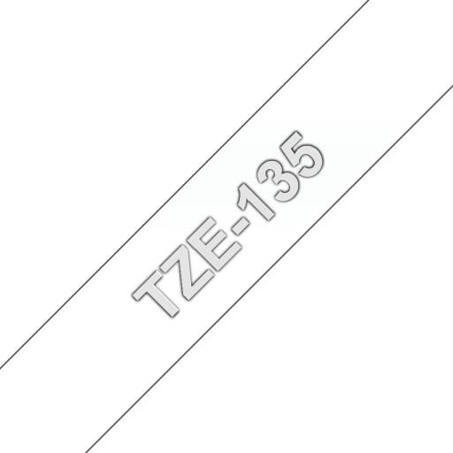 [BROTHER_TZE135] Brother Cinta laminada Brother para texto blanco sobre fondo transparente 12mm x 8mts