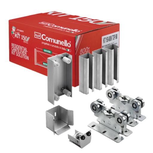 COMUNELLO KIT para puertas autoportantes de hasta 3 m y 600 kg con guia para puertas corredizas